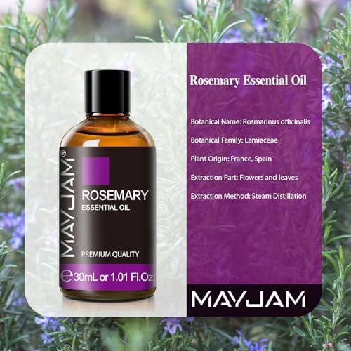 MAYJAM Rosemary Essential Oil for Hair Growth, Hair & Skin Care, 1.01fl.oz