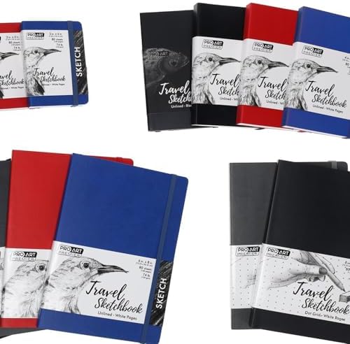 Pro Art Premier Sketch Book Travel 4"x 3" White 74lb Red 80 Sheets, Sketch Book, Sketchbook, Drawing Pad, Pad, Drawing Paper, Art Book, Paper, Sketchbook for