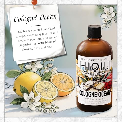 HIQILI Cologne Ocean Fragrance Oil for Diffuser,Bath Bomb&Candle Craft