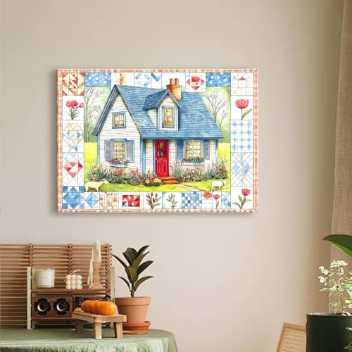 Cozy Country House Garden Diamond Art Kits for Adult Diamond Painting Kit