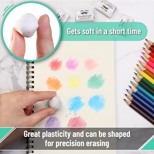 Mr. Pen- Kneaded Erasers, 0.9" x 1.18", 4 Pack, White