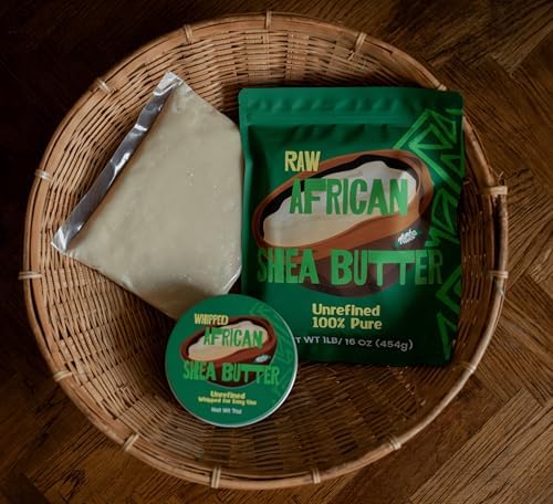 Raw African Shea Butter Unrefined Bulk 1LB | 100% Pure for Soap Making, Body Butter, Skin, Hair, Eczema