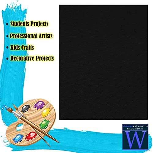 8x10 Black Canvas Boards for Painting Bulk 24 Pack.Paint Canvases for Painting Art.Artist Blank Canvases for Painting 8x10 Canvas Panels.Quality Acid Free Primed Canvas Boards for Acrylic,Oil etc