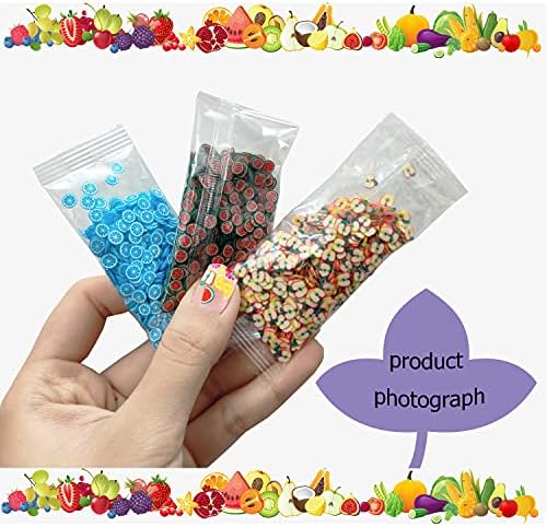 20000 pcs (20 Styles) Fruit Clay Slices Charms, VEINARDYL Nail Art Slices 3D Polymer Clay for DIY Crafts Resin Slime Making Cellphone Decoration