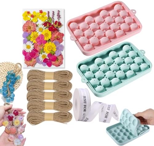 2Pcs Silicone Grape Soaps Mold Dried Pressed Flowers Soap Making Kit Exquisite Mold for Handmade Soap Making Gift (Without Soaps)