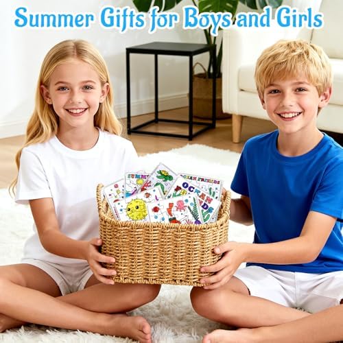 24 Set Summer Crafts for Kids Adults Bulk, Summer Activities DIY Puzzle with Ocean Mermaid Fish Starfish Animal, Camp Beach Arts Jigsaw Classroom Gifts, Under the Sea Theme Party Favors Coloring Games