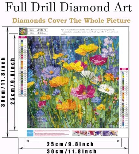 Flower Fields Diamond Art Kits for Adult Diamond Painting Kit for Beginner