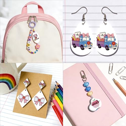 OLYCRAFT 24Pcs Back-to-School Season Clay Transfer Paper 4 Design Transfers Paper for Polymer Teachers' Day Polymer Clay Transfer Sheets Small Ceramic Decal for Clays Earrings Jewelry Making