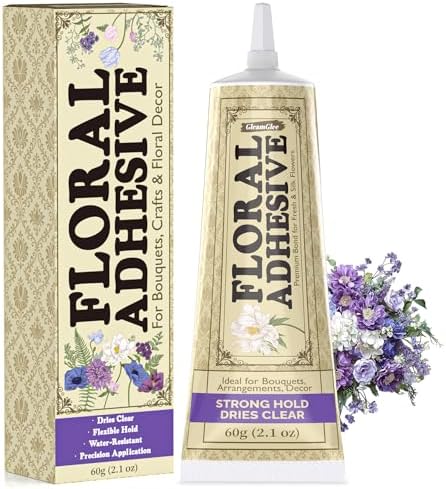 Floral Adhesive, Clear Waterproof Flexible Bond for Fresh Flowers, 2.1 oz