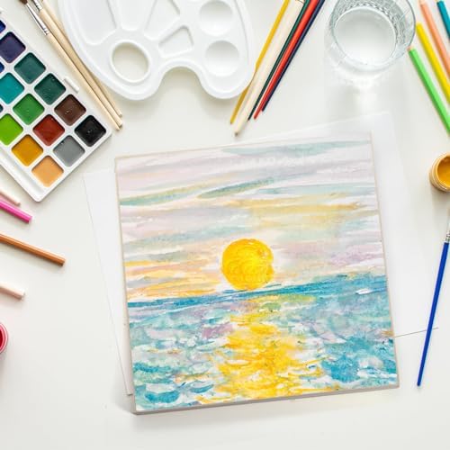 Yarlung 10 Pack Unfinished Wood Panels, 8 x 8 Inches Birch Wooden Cradled Painting Panel Canvas Boards for Watercolor, Arts and DIY Crafts, Easel Display, Use with Oils, Acrylics