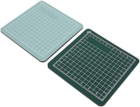 2pcs 8x8cm Mini Cutting Mat Board Self Healing Anti Skid PVC Pad Craft Tools Portable Non Slip Grid Line Cutting Board for DIY Desktop Protection 3.15x3.15x0.12inch