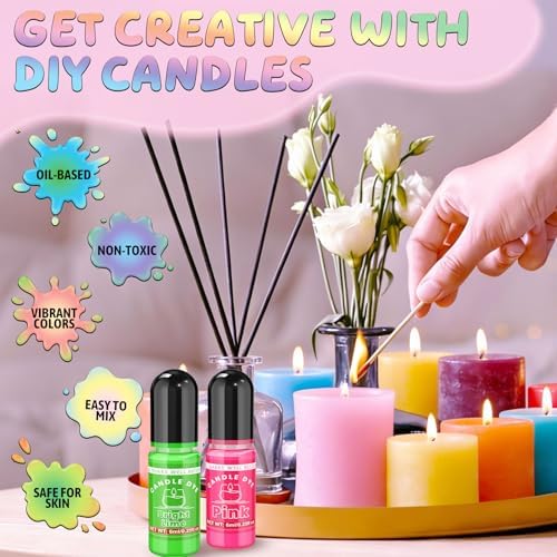 Candle Dye - 48 Colors Liquid Candle Color Dye