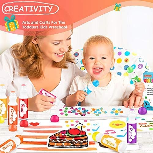 Soucolor 32-Pack Washable Dot Markers for Kids & Toddlers 8 Vibrant Colors
