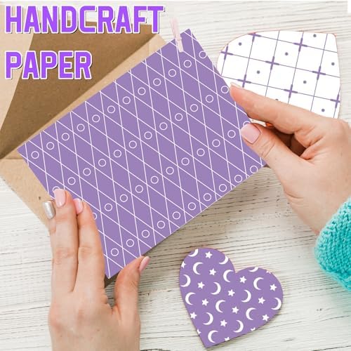 48 Sheets Lavender Scrapbook Paper,Lavender Pattern Decorative Scrapbook Paper for Journals DIY Cards and Photo Albums,Aesthetic Craft Supplies