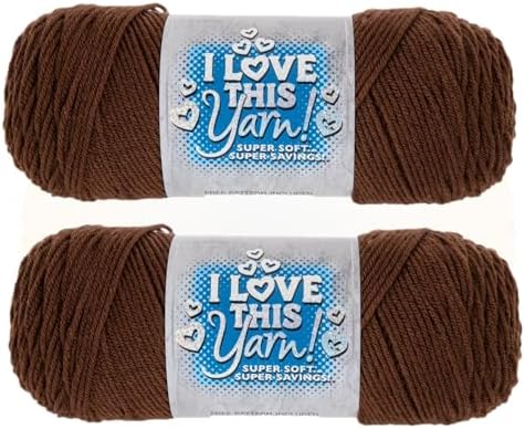 Hobby Lobby I Love This Yarn, 100% Acrylic, 160 Brown, Set of 2