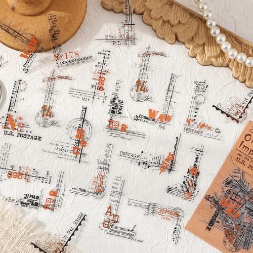 180PCS Vintage Transparent Border Landscape Scrapbooking Stickers for Journaling Retro Clear Journal Stickers for Planners Aesthetic Planner Sticker Set for Crafts Cards Calender Scrapbook Accessories