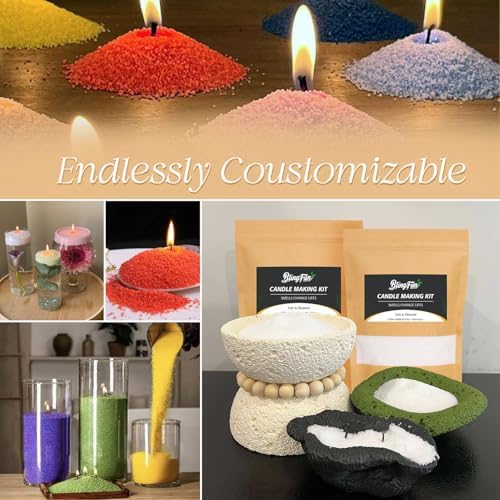 Snow Pearled Candles Sand-Refillable Sand Wax, DIY Candle Beads and Wicks, for Home Decor, Parties, Events-250g/9oz(Red)