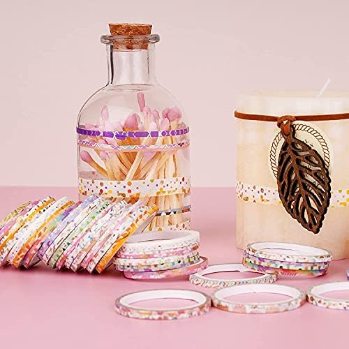 Exrta Slim Washi Tape Set Random Patterns 80 Rolls+ Bundle Printed Super Skinny Decorative Masking Tape Scrapbook Tape for DIY Craft Art Projects Journal Gift Wrapping (Patterns Printed)