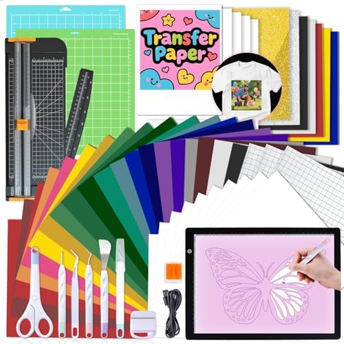 Convend All-in-One Bundle for Maker and Explore Air Cutting Machine | Craft Kit with Weeding Tools, HTV Vinyl, Permanent Vinyl, LED Light Pad, Paper Cutter for Crafting Projects