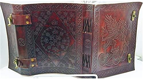 Vintage Leather Journal Sketch Book - Genuine Large Leather Bound Notepad for Men & Women Notebook 200 Pages, Handmade, 6 x 8 inch brown
