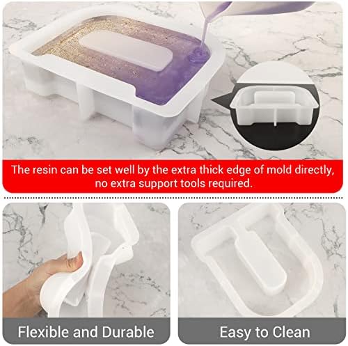 Gartful 7 Inch Large Letter Molds for Resin, 3D U Capital Alphabet Epoxy Resin Mold, A to Z Thick Resin Letter Molds for Making Letters, Word Sign Art, DIY Crafts, Making Cake, Party Home Decor