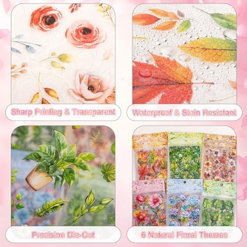 660+ Natural Flower Stickers for Scrapbooking