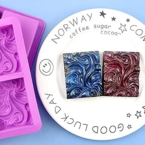 2PCS Sea Wave Silicone Soap Molds, 4-Cavity Rectangular | Wave Silicone Molds,for Homemade Soaps,Chocolate Jelly Pudding Mousse Cake Making