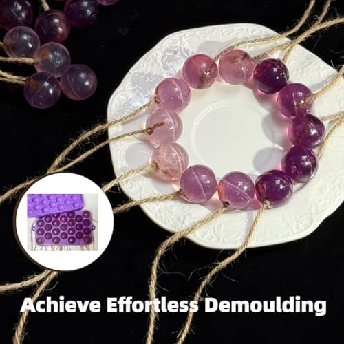 DIY Soap Making Kit, Silicone Grape Soap Molds with Hemp Cord, for Homemade Craft Soap Mold, Exquisite Soap Making Molds for Gift (Without Soap)