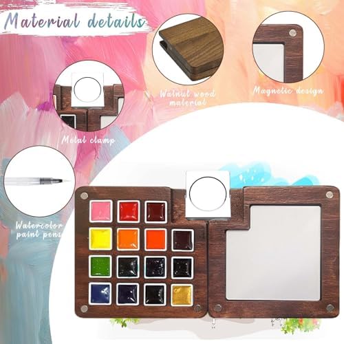 Travel Watercolor Paint Set - Pocket 15-Color Mini Art Kit with Sketch Pad