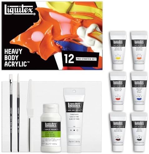 Liquitex Professional Heavy Body Acrylic Paint Starter Set, Set of 12, Blue,Orange