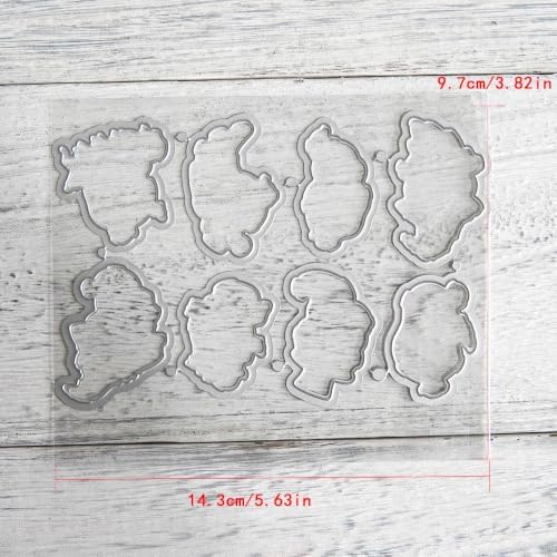 Ghosts Happy Halloween Clear Stamps and Die Cuts Sets for DIY Card Making