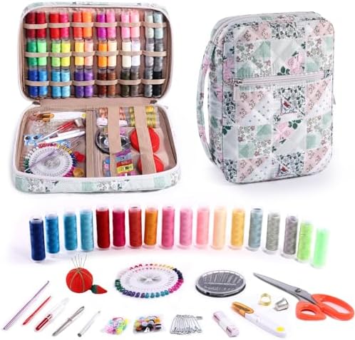 AMOIGEE Complete Sewing Kit for Adults with 230pcs Cute Sewing Supplies Kit