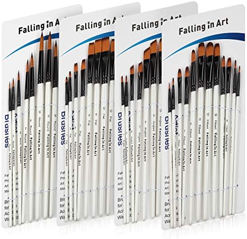 Falling in Art 48 PCS Painting Brushes Sets, Artist Paintbrushes