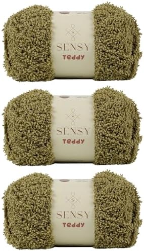 S Sensy Teddy - Micro Polyester Amigurumi Yarn 3 Skeins Khaki 109 Yards 4oz