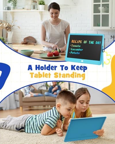 TEKFUN 16" LCD Writing Tablet for Kids & Family, Large Reusable Writing Pad for Homework, Notes Daily Use, Screen-Free Drawing & Note Board for Home, School,Travel (Blue)