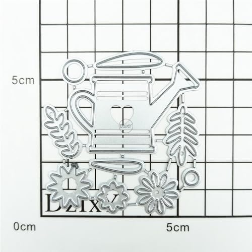 Patchwork Flowers Watering Kettle Metal Cutting Dies for Card Making