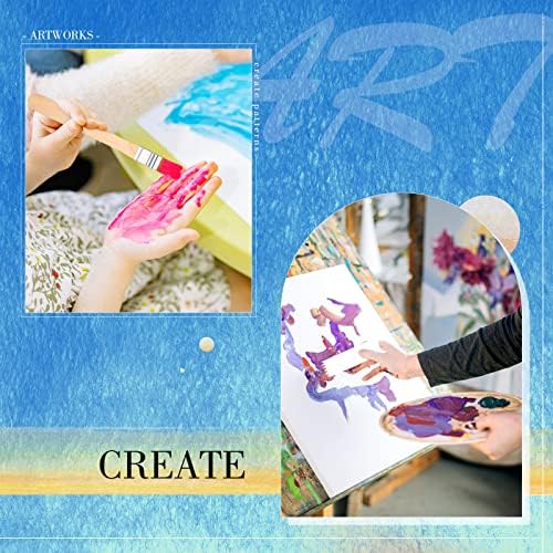 Potchen 30 Pcs Acrylic Pouring Swipe Painting Tools Supplies Acrylic Pouring Tools Supplies Brush Paint Scrapers 25 Pcs Swipe Accessories and 5 Brush for Painting Technique