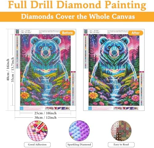 Okarina Diamond Art Kits for Adults & Beginners, Bear Diamond Painting Kit