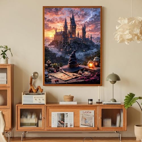 Magic Castle Paint by Numbers Kit for Adults Framed Canvas, Frameworkless