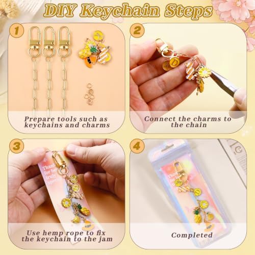 Wurosi 18pcs Paperclip Keychain Making Kit,Key Ring Swivel Snap Hook Chains