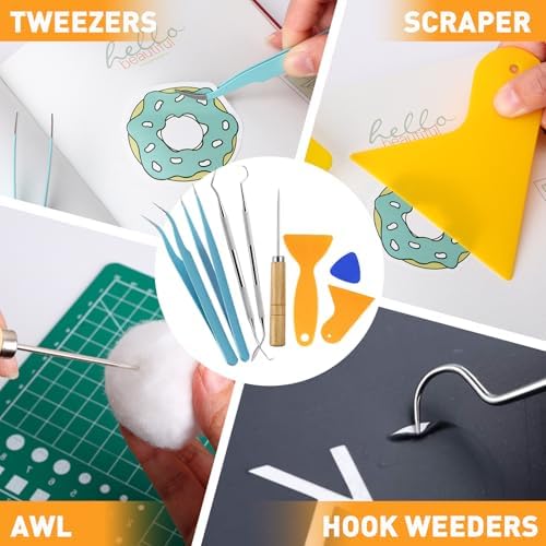 CLOYAN 33pcs Weeding Tools for Vinyl Set, Precision Craft Vinyl Weeding Tools Kit for Scrapbooking, Weeding Vinyl, DIY Art Work Cutting, Lettering, Splicing.