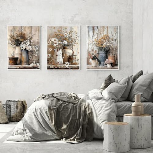 3 Pack Daisy Diamond Art Kits for Adults Diamond Painting Kits 12X16 inch