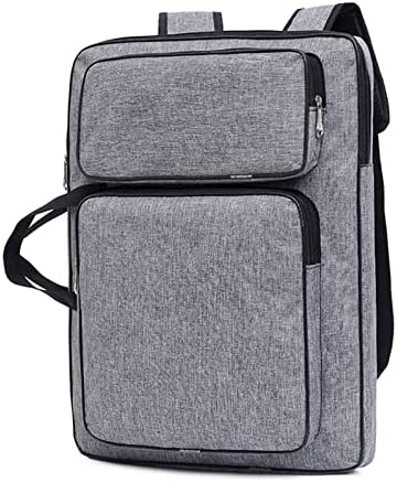 8K Artist Portfolio Carry Backpack Case Versatile Art Bags Waterproof Adjustable Drawing Board Backpack Art Storage Bags for Artworks Painting Drawing Sketching 19.7” x 14.6” x 2.4” (Gray)