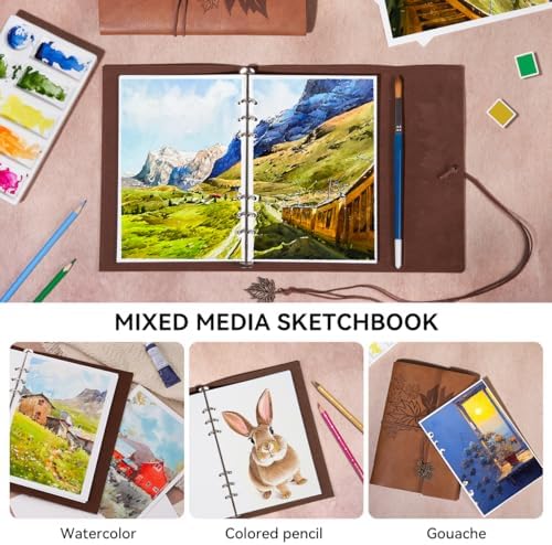Lightwish Watercolor Sketchbook,100% Cotton 300gsm/140lb Hot Press