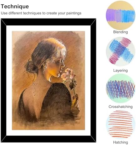 KALOUR Pro Pastel Chalk Colored Pencils,24 Colors portrait set,Color Charcoal Pencils for Drawing Sketching Coloring Shading,Art Supplies for Adults Artists