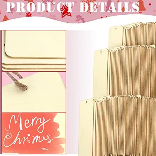 100 Sets 6 x 2 Inch Wooden Bookmarks with Holes and 10M Ropes