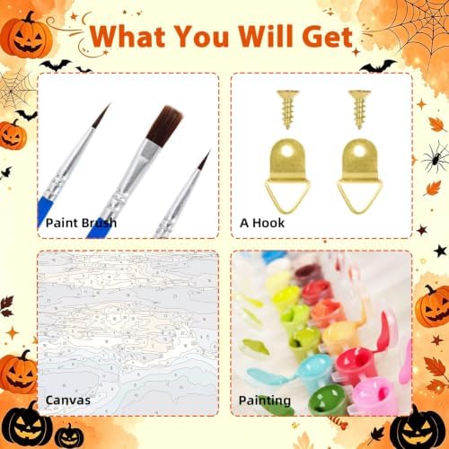Aestalrcus Halloween Paint by Numbers Kit for Adults, Ghost, 16x20inch