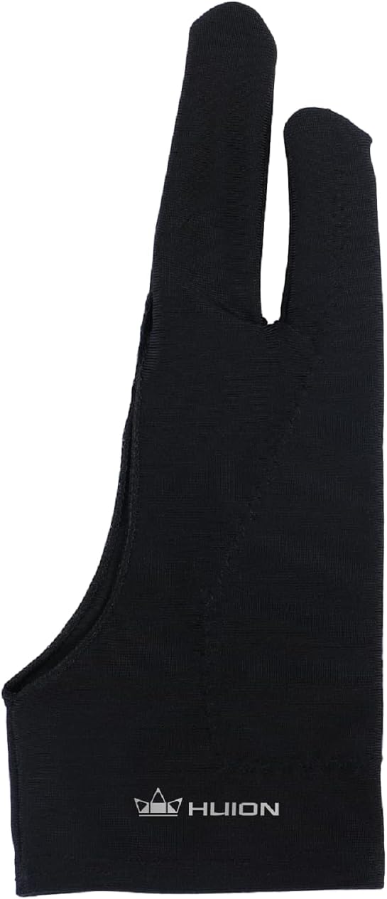 HUION Palm Rejection Artist Glove, Left or Right Hand | Two-Finger Glove for Drawing Tablets, iPad, Monitor Painting and Paper Sketching