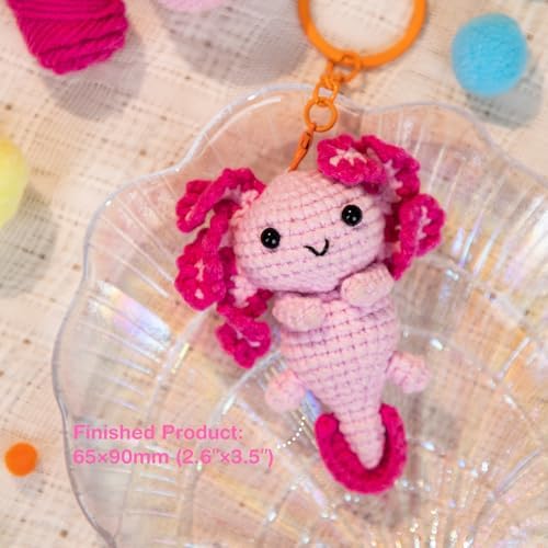 Avenir Crochet Kit for Beginners, Salamander Animal Keychain Craft Set