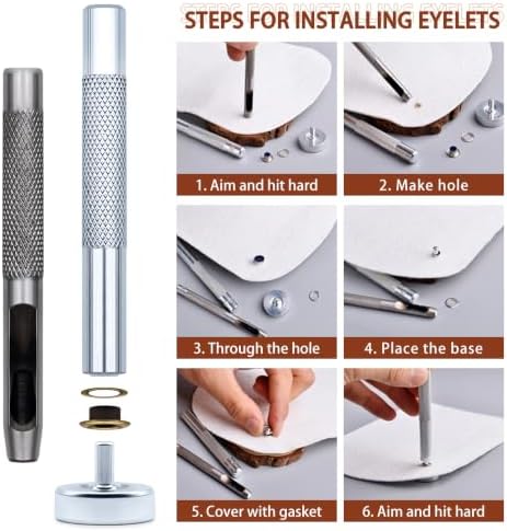 SEMINI 400 Sets 5mm Bronze Grommet Eyelet Kit for Fabric Leather Crafts